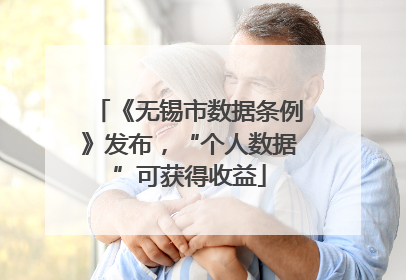 《无锡市数据条例》发布，“个人数据”可获得收益