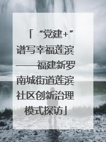 “党建+”谱写幸福莲滨——福建新罗南城街道莲滨社区创新治理模式探访