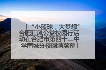 “小篮球，大梦想”合肥狂风公益校园行活动在合肥市第四十二中学南城分校圆满落幕