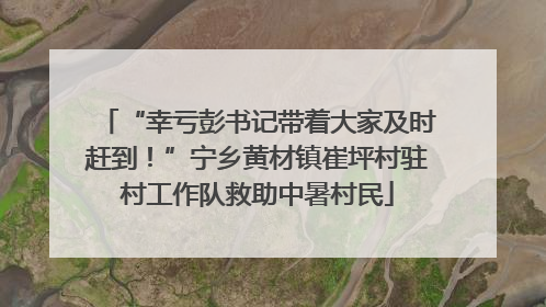 “幸亏彭书记带着大家及时赶到！”宁乡黄材镇崔坪村驻村工作队救助中暑村民