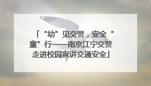 “幼”见交警，安全“童”行——南京江宁交警走进校园宣讲交通安全