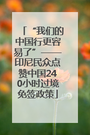 “我们的中国行更容易了”——印尼民众点赞中国240小时过境免签政策