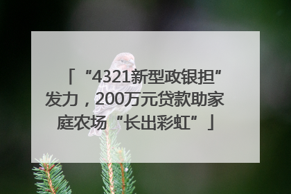 “4321新型政银担”发力，200万元贷款助家庭农场“长出彩虹”