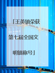 王英镇荣获第七届全国文明镇称号