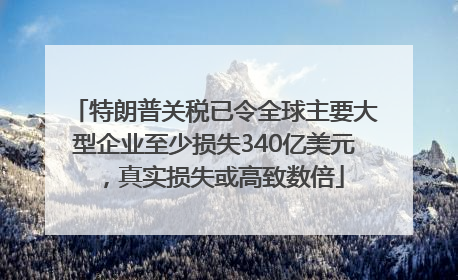 特朗普关税已令全球主要大型企业至少损失340亿美元，真实损失或高致数倍