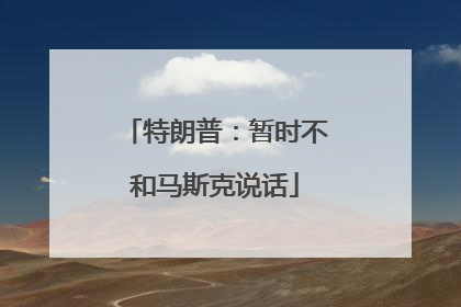 特朗普：暂时不和马斯克说话