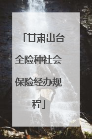 甘肃出台全险种社会保险经办规程