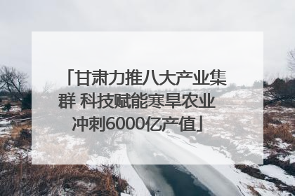 甘肃力推八大产业集群 科技赋能寒旱农业冲刺6000亿产值