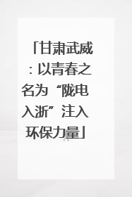 甘肃武威：以青春之名为“陇电入浙”注入环保力量