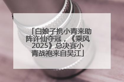 白娘子携小青来助阵许仙夺冠，《乘风2025》总决赛小青战袍来自吴江