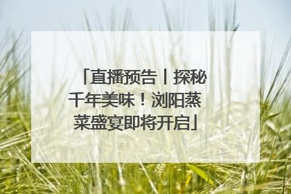 直播预告丨探秘千年美味！浏阳蒸菜盛宴即将开启