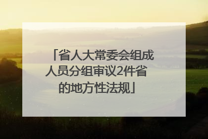 省人大常委会组成人员分组审议2件省的地方性法规