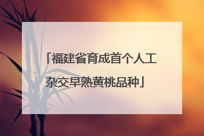 福建省育成首个人工杂交早熟黄桃品种