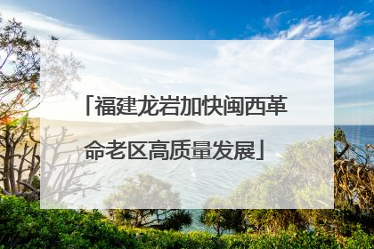 福建龙岩加快闽西革命老区高质量发展