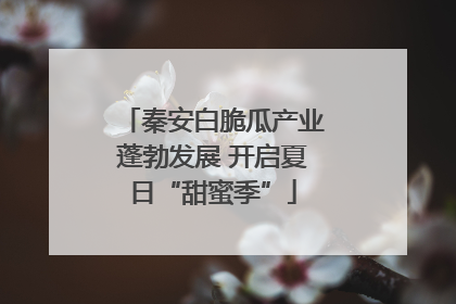 秦安白脆瓜产业蓬勃发展 开启夏日“甜蜜季”