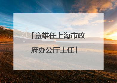 章雄任上海市政府办公厅主任