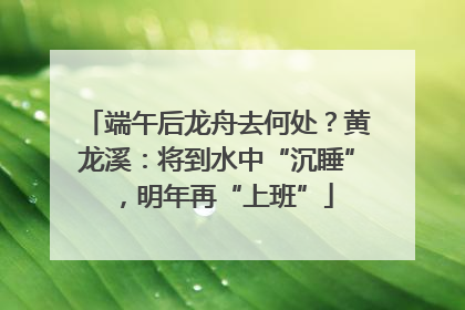 端午后龙舟去何处？黄龙溪：将到水中“沉睡”，明年再“上班”