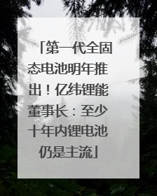 第一代全固态电池明年推出！亿纬锂能董事长：至少十年内锂电池仍是主流