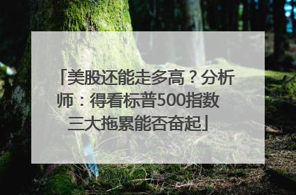 美股还能走多高？分析师：得看标普500指数三大拖累能否奋起