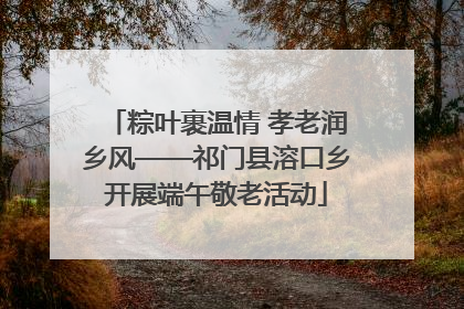 粽叶裹温情 孝老润乡风——祁门县溶口乡开展端午敬老活动