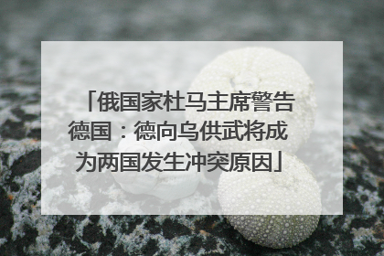 俄国家杜马主席警告德国：德向乌供武将成为两国发生冲突原因