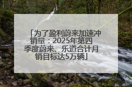 为了盈利蔚来加速冲销量：2025年第四季度蔚来、乐道合计月销目标达5万辆