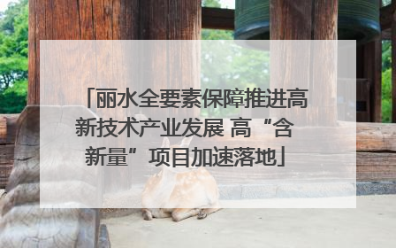 丽水全要素保障推进高新技术产业发展 高“含新量”项目加速落地