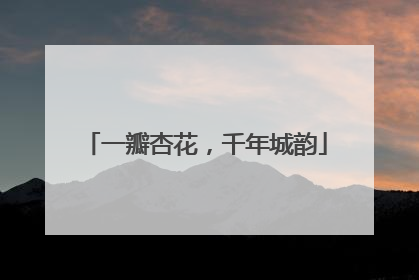 一瓣杏花，千年城韵