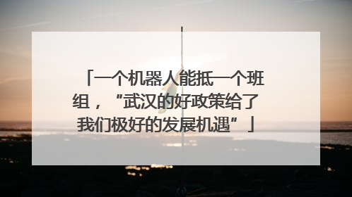一个机器人能抵一个班组，“武汉的好政策给了我们极好的发展机遇”