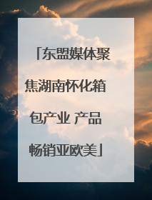 东盟媒体聚焦湖南怀化箱包产业 产品畅销亚欧美