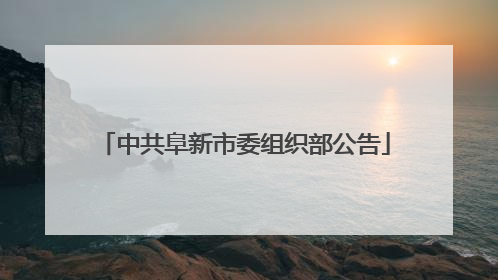 中共阜新市委组织部公告