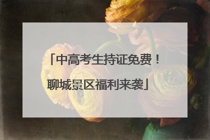 中高考生持证免费！聊城景区福利来袭