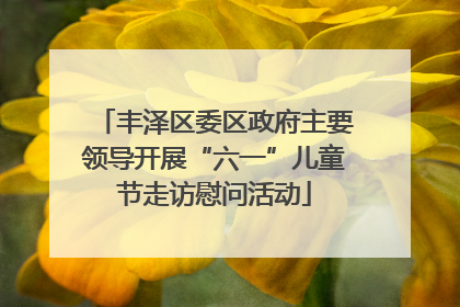 丰泽区委区政府主要领导开展“六一”儿童节走访慰问活动