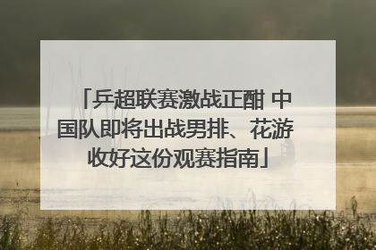 乒超联赛激战正酣 中国队即将出战男排、花游 收好这份观赛指南