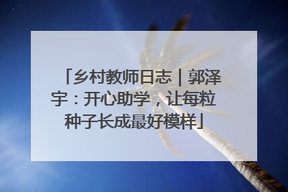 乡村教师日志｜郭泽宇：开心助学，让每粒种子长成最好模样