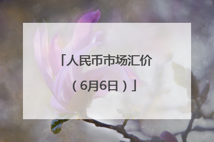 人民币市场汇价（6月6日）
