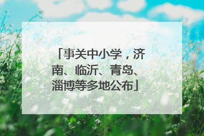 事关中小学，济南、临沂、青岛、淄博等多地公布