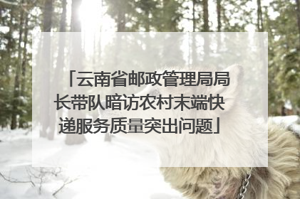 云南省邮政管理局局长带队暗访农村末端快递服务质量突出问题