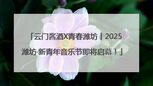 云门酱酒X青春潍坊丨2025潍坊·新青年音乐节即将启幕！
