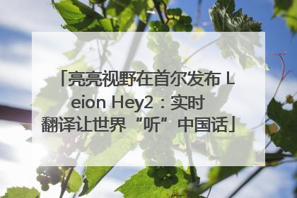 亮亮视野在首尔发布 Leion Hey2：实时翻译让世界“听”中国话