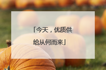 今天，优质供给从何而来