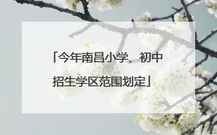 今年南昌小学、初中招生学区范围划定