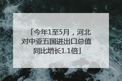 今年1至5月，河北对中亚五国进出口总值同比增长1.1倍
