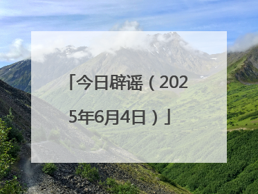 今日辟谣（2025年6月4日）
