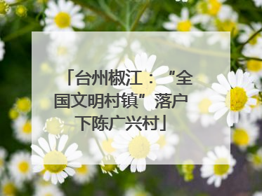 台州椒江：“全国文明村镇”落户下陈广兴村