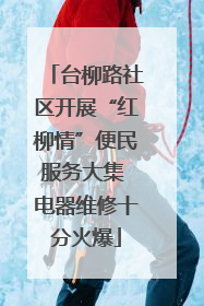 台柳路社区开展“红柳情”便民服务大集 电器维修十分火爆
