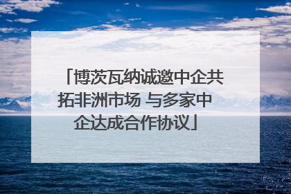 博茨瓦纳诚邀中企共拓非洲市场 与多家中企达成合作协议