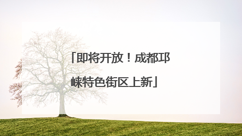 即将开放！成都邛崃特色街区上新