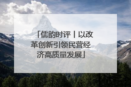 儒韵时评丨以改革创新引领民营经济高质量发展