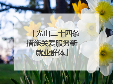 光山二十四条措施关爱服务新就业群体